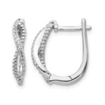 14k White Gold Diamond and Twisted Rope Hinged Post Earrings