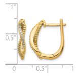 14k Diamond and Twisted Rope Hinged Post Earrings - Image 2