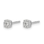 10k White Gold Diamond Cluster Post Earrings - Image 2