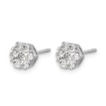 14k White Gold 1 carat Lab Grown Diamond VS/SI+ G+ Screwback Cluster Post Earrings - Image 2