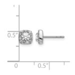 14k White Gold 5/8 carat Diamond Square Cluster Post Earrings - Image 4