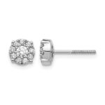 14k White Gold 1/2 carat Lab Grown Diamond VS/SI+ G+ Cluster Screwback Post Earrings