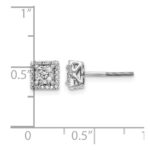 14k White Gold 1/4 carat Diamond Cluster Square Screwback Post Earrings - Image 4