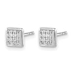10k White Gold Diamond Post Earrings - Image 2
