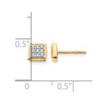 14k 1/10 carat Diamond Cluster Square Post Earrings - Image 4