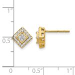 14k Polished 1/4 carat Diamond Square Cluster Post Earrings - Image 4