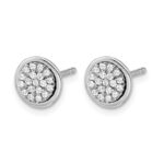 14k White Gold 1/5 carat Diamond Cluster Post Earrings - Image 2