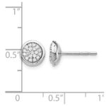 14k White Gold 1/5 carat Diamond Cluster Post Earrings - Image 4