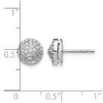 14k White Gold 1/2 carat Diamond Round Cluster Post Earrings - Image 4