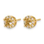 14k 1/2 carat Diamond (Holds 2-6.5mm Stones) Semi-mount Halo Stud Earrings - Image 2