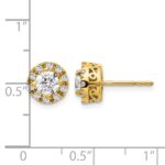 14k 1/4 carat Diamond (Holds 2-4.8mm Stones) Semi-mount Halo Stud Earrings - Image 4