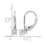 14k White Gold 1/20 carat Diamond Cluster Leverback Earrings - Image 4