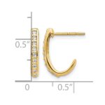 14k 1/5 carat Diamond J-Hoop Post Earrings - Image 4
