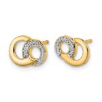14k with White Rhodium Diamond Circles Post Earrings - Image 2