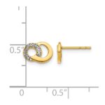 14k with White Rhodium Diamond Circles Post Earrings - Image 4