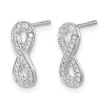 14k White Gold Diamond Infinity Earrings - Image 2