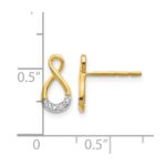 14k and Rhodium Diamond Twisted Post Earrings - Image 4