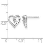 14k White Gold Fancy Diamond Heart Earring Mountings - Image 2
