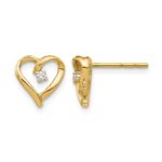 14k AA Diamond Heart Earrings