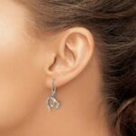 14k Two Tone 1/5 carat Lab Grown Diamond VS/SI+ G+ Complete Dangle Heart Leverback Earrings - Image 3