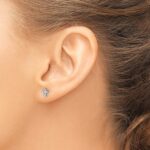 14k White Gold Diamond Cross Earrings - Image 3