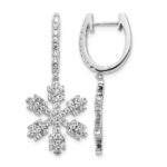 14k White Gold Diamond Snowflake Earrings