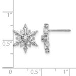 14k White Gold Diamond Snowflake Earrings - Image 4