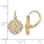 14k 1/3 carat Diamond Vintage-style Leverback Earrings - Image 4