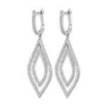 14k White Gold 1.1 carat Diamond Teardrop Hinged Dangle Earrings - Image 2