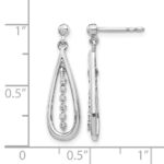 10k White Gold Diamond Teardrop Post Earrings - Image 2