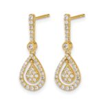 14k 1/2 carat Diamond Fancy Teardrop Dangle Post Earrings - Image 2