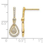 14k 1/2 carat Diamond Fancy Teardrop Dangle Post Earrings - Image 4
