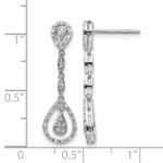 14k White Gold Teardrop 1/4 carat Diamond Dangle Post Earrings - Image 4