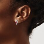 10k White Gold Diamond and Ruby Earrings - Image 3