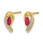 10k Diamond and Ruby Earrings - Image 2
