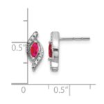 10k White Gold Diamond and Ruby Earrings - Image 4