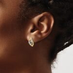 14k Polished Sapphire and Diamond Curve Post Earrings - Image 3