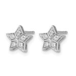14k White Gold 1/10 carat Lab Grown Diamond VS/SI+ G+ Complete Star Post Earrings - Image 2