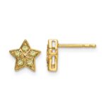 14k Yellow Gold Yellow Sapphire Star Post Earrings