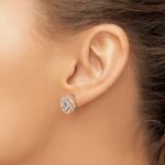 14k Rose Gold Polished 1/4 carat Diamond Love Knot Post Earrings - Image 3