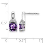 14k White Gold Amethyst and Diamond Earrings - Image 4
