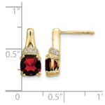 10k Yellow Gold Garnet and Diamond Earrings - Image 4