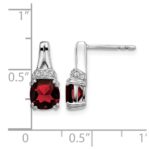 14k White Gold Garnet and Diamond Earrings - Image 4