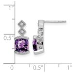 14k White Gold Amethyst and Diamond Earrings - Image 4