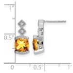 14k White Gold Citrine and Diamond Earrings - Image 4