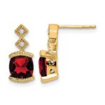 14k Garnet and Diamond Earrings
