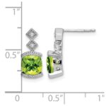 14k White Gold Peridot and Diamond Earrings - Image 4