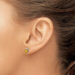 14k White Gold Princess Citrine and Diamond Earrings - Image 3