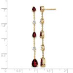 14k Garnet and White Topaz Dangle Earrings - Image 4