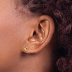 14k White Gold Trillion Citrine Earrings - Image 3